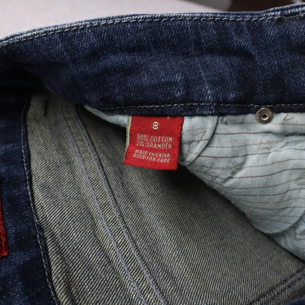 Seven7 Jeans Womens 8 Boot Cut Flare‎ 5-Pocket Stretch Flex Denim Dark Wash Blue